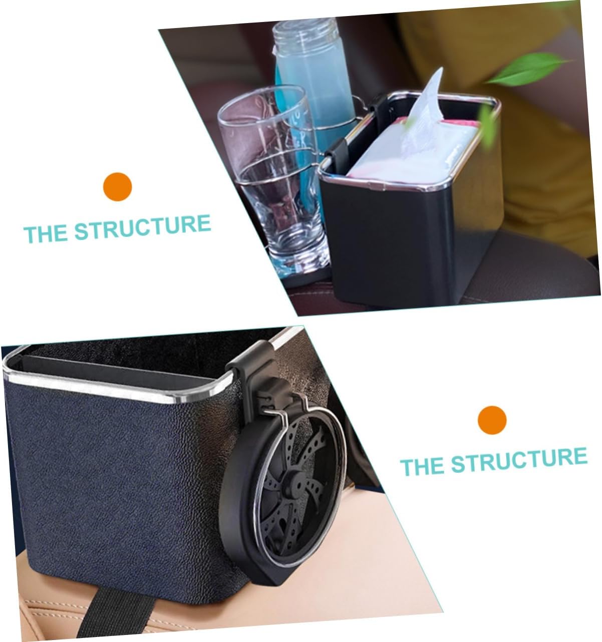 Amosfun Car Armrest Organizer with Dual Cup Holder Portable Tissue Storage Box for Car Interior Accessories Space Saving Car Storage for Tissues Snacks Gadgets Durable image 2