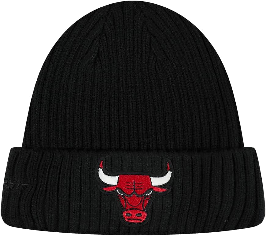 Pro Standard NBA Chicago Bulls Modern Originals Heavyweight Knit Beanie Unlined Cuffed Black Os