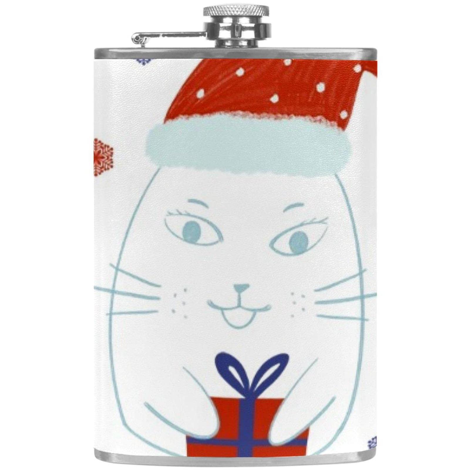 Flasque de Noël pour liqueur flasque de poche chat acier inoxydable
