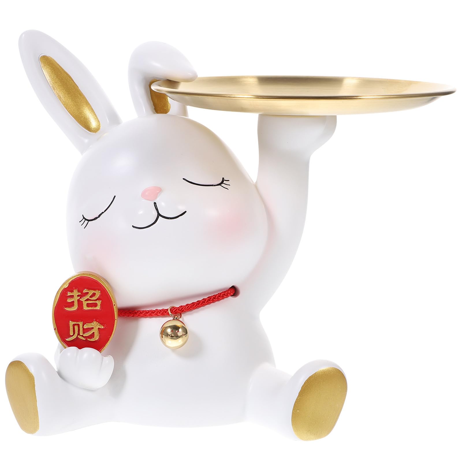 Rangement bijoux efficace contre la perte des bagues : porte-lapin blanc et coupelle de table