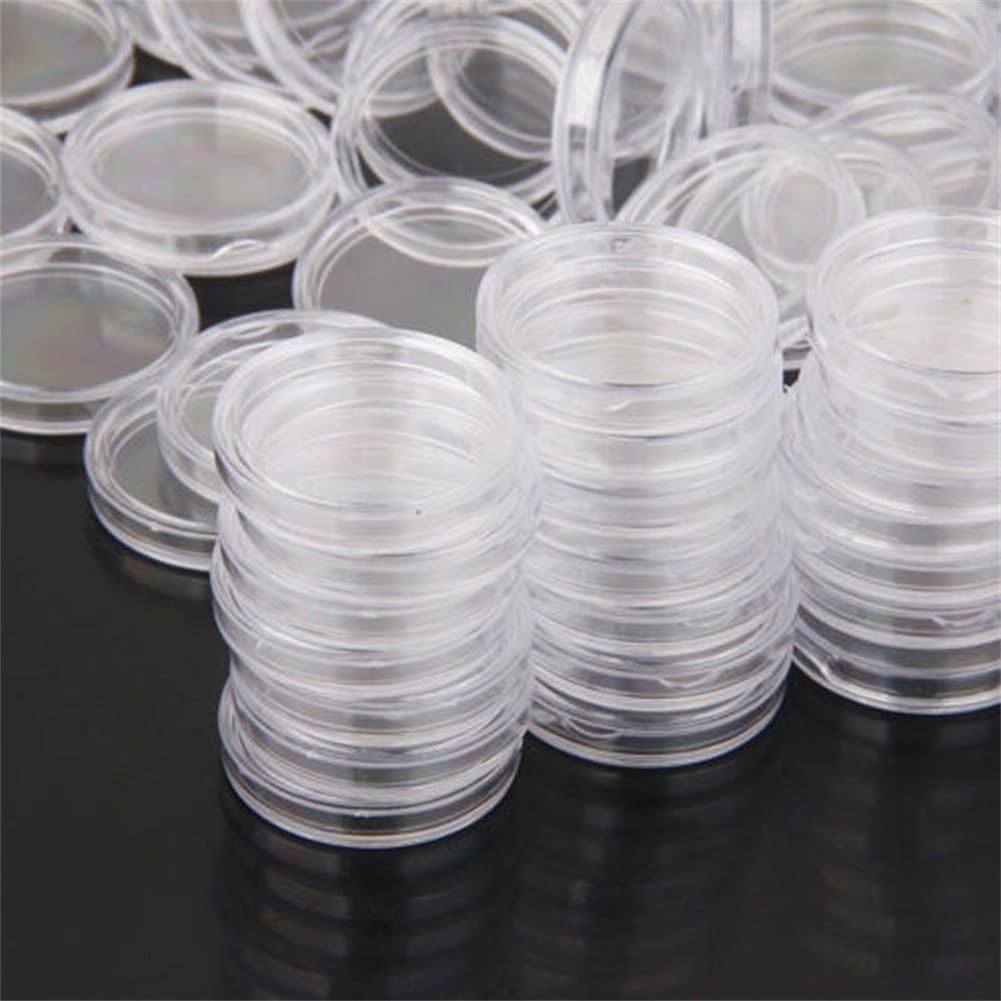 Set di 100 capsule trasparenti riutilizzabili per monete da 35 mm, per conservare la polvere delle tue monete preziose