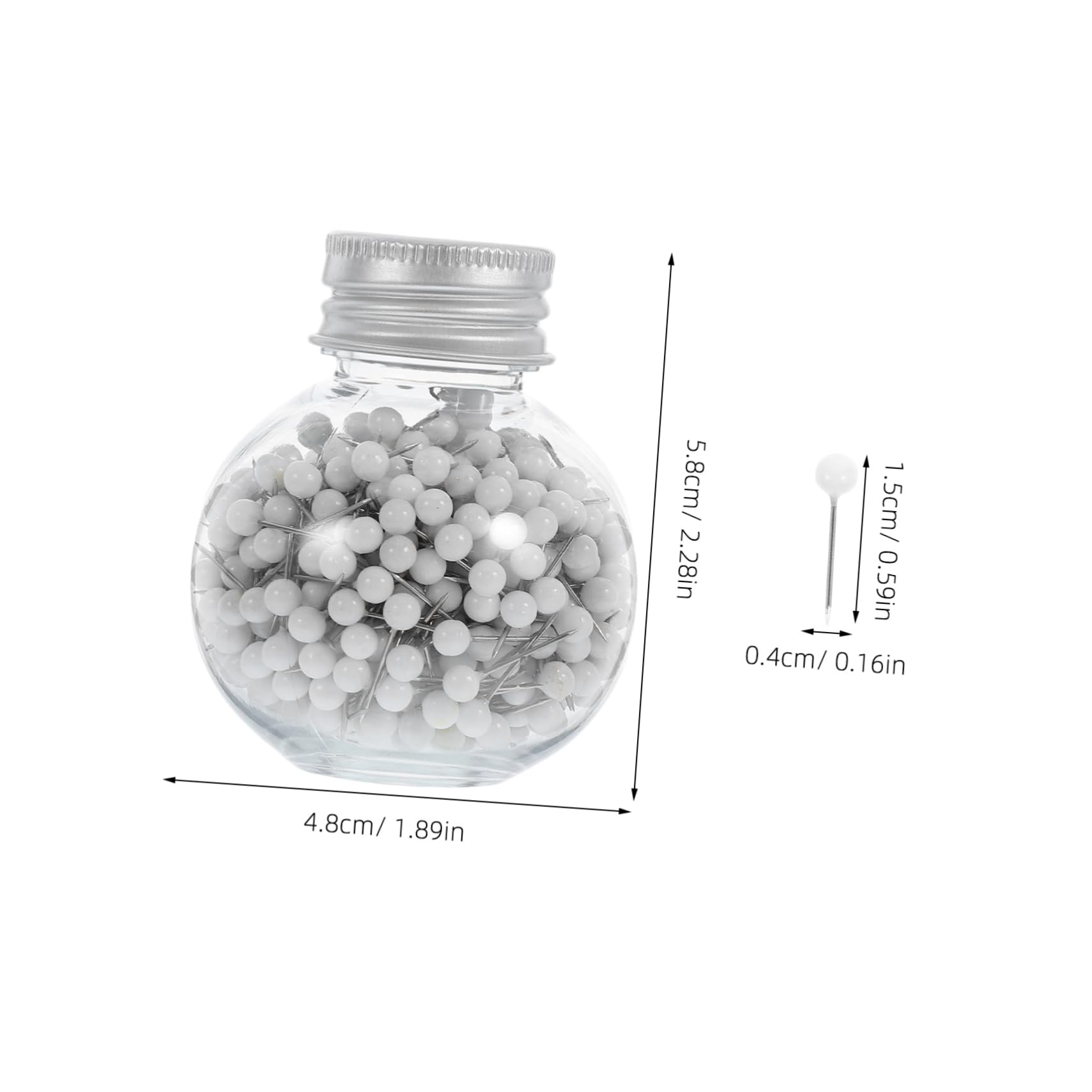 KALLORY 600pcs Quilting Sewing Pins Straight Pins for Sewing Lovers Ball Heads Stainless Steel Organized Storage Bottle