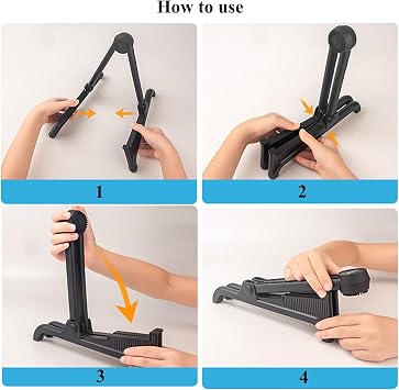Guitar Stand, Universal Instrument Holder for Acoustic and Electric Guitars (Black)