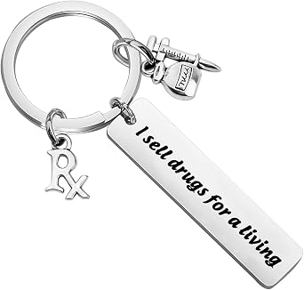 HOLLP Pharmacist Gift I Sell Drugs for a Living Keychain Pharmacy Graduation Gift
