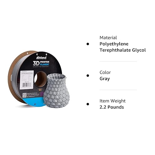Miniatura 9 de Micro Center - Filamento PETG interior de 0.069 pulgadas, filamento de impresora 3D PETG gris, filamento de impresión 3D de 0.069 pulgadas, carrete