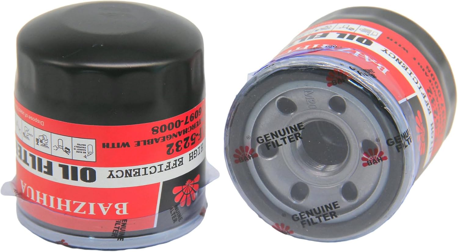 2-PACK 5232 Oil Filter Replace 16097-0008, 16097-0007 Fits Kawasaki Ninja 400 650 300 500 zx6r z650 Vulcan 900 1500 1700 2000 800 650 750 Versys 650 X300 1000 w800 Prairie 400 300 Bayou 400 z900 z1000