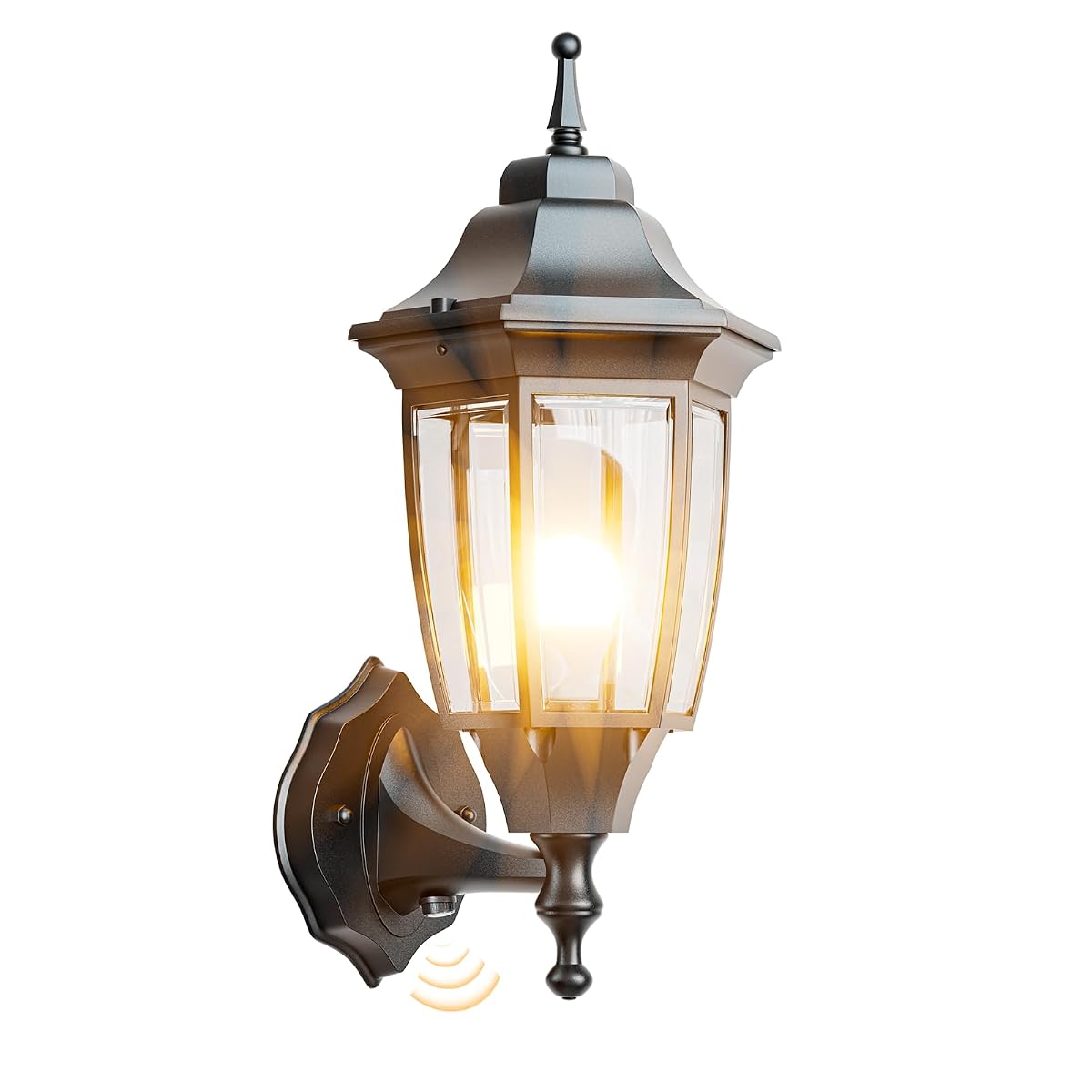 EMART Dusk to Dawn Outdoor Porch Light, Waterproof Aluminum Wall Lamp, Black,
