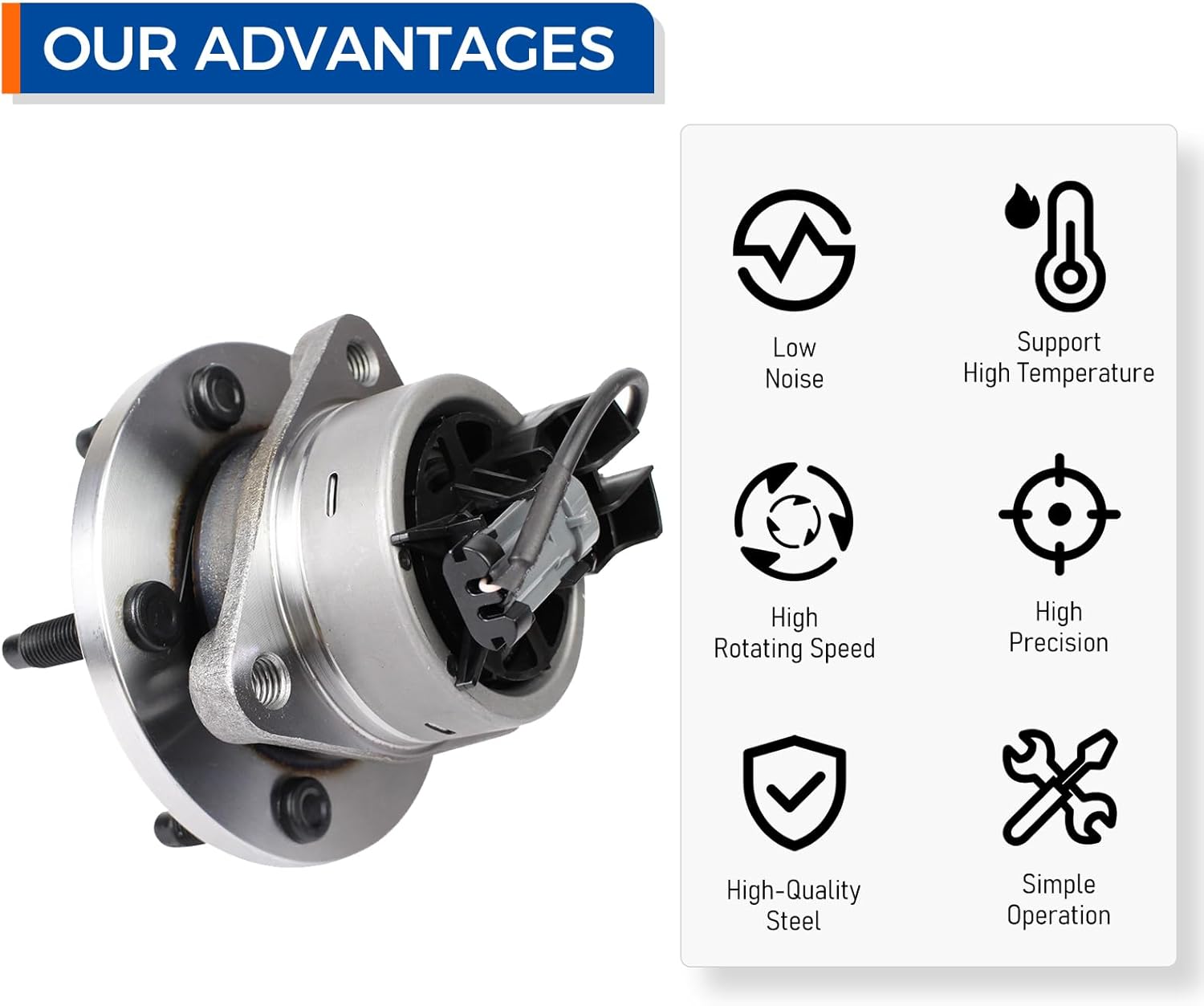 PAROD 513206 Pair Front Wheel Bearing Hub Assembly Compatible with 2006-2011 Chevy HHR, 2005-2010 Cobalt, 2007-2010 Pontiac G5, 2005-2006 Pursuit, 2004-2007 Saturn Ion, 5 Lugs W/ABS