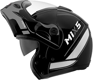Capacete Moto Mixs Captiva Route Articulado Escamoteável Robocop Com Viseira Interna Fumê Fosco