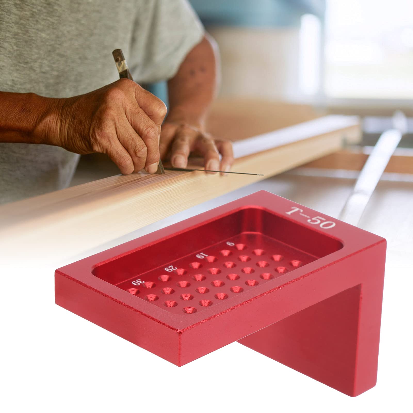 Klanata Precision Woodworking Scriber, Aluminum Alloy Saddle L Square Ruler with Metric Scale for Carpenter Square