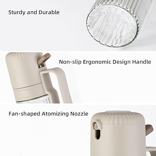 Miniatura 5 de Pulverizador de aceite para cocinar, paquete de 2 botellas rociadoras de aceite de oliva de 6.1 fl oz, botella rociadora Mister recargable de grado