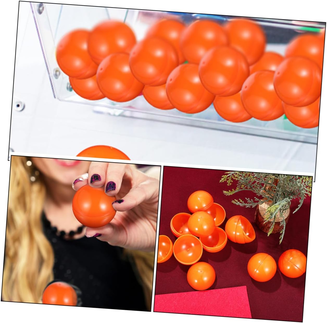 Toddmomy 50Pcs Plastic Balls for Party Games Raffle Drawings Celebrations for Events Game