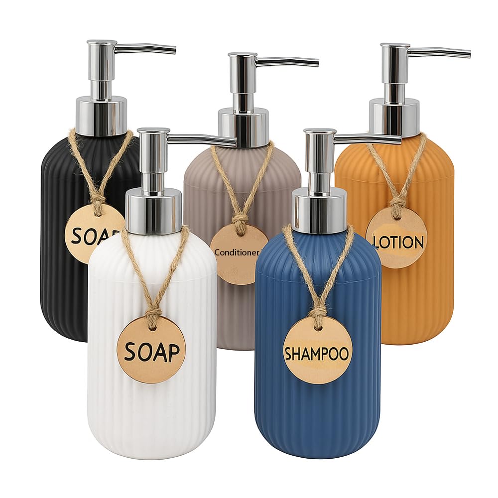SKADIOO Liquid Soap Dispenser | Sanitizer Dispenser, Lotion, Shampoo Dispenser | 5 Handwash Bottle for Kitchen | Soap Dispenser for Wash Basin | 300 ML (Pack of 5,)-image-19