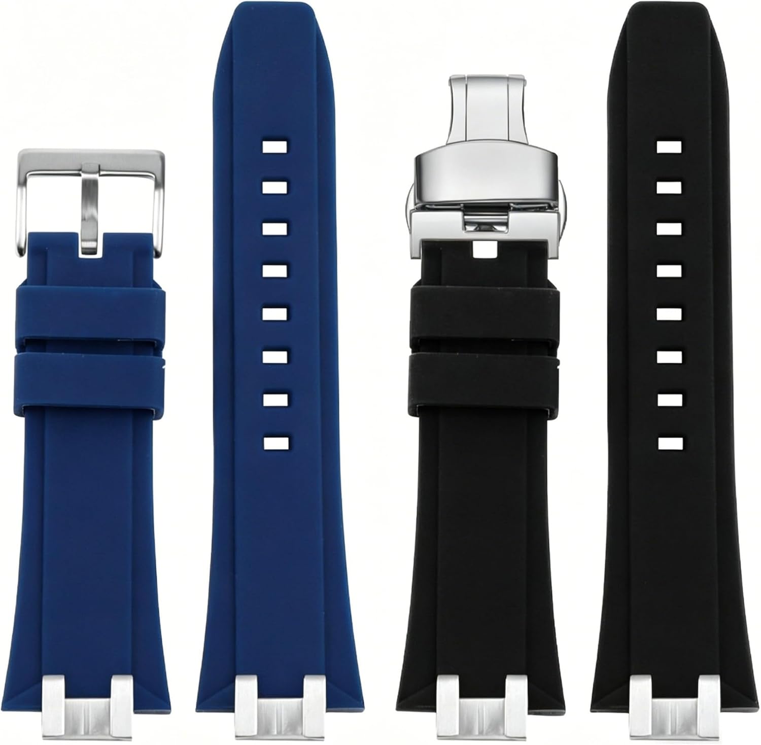 Waterproof Silicone Watch Strap with Steel Head, Replacement Band for AI6008