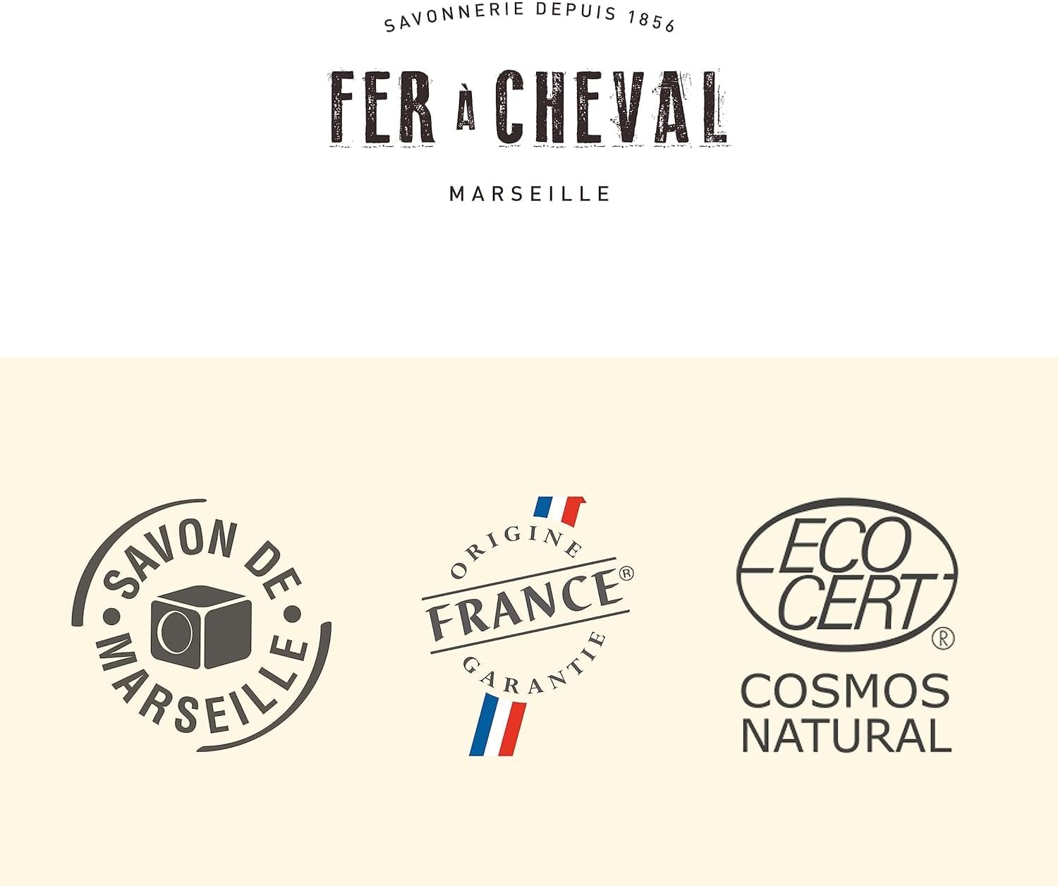 Fer à Cheval Pristine Marseille Dishwashing Solid Soap 225g, 2 Pack and Savon De Marseille Soap Bar, Natural Hypoallergenic Plant-Based Soap Cube, 300g