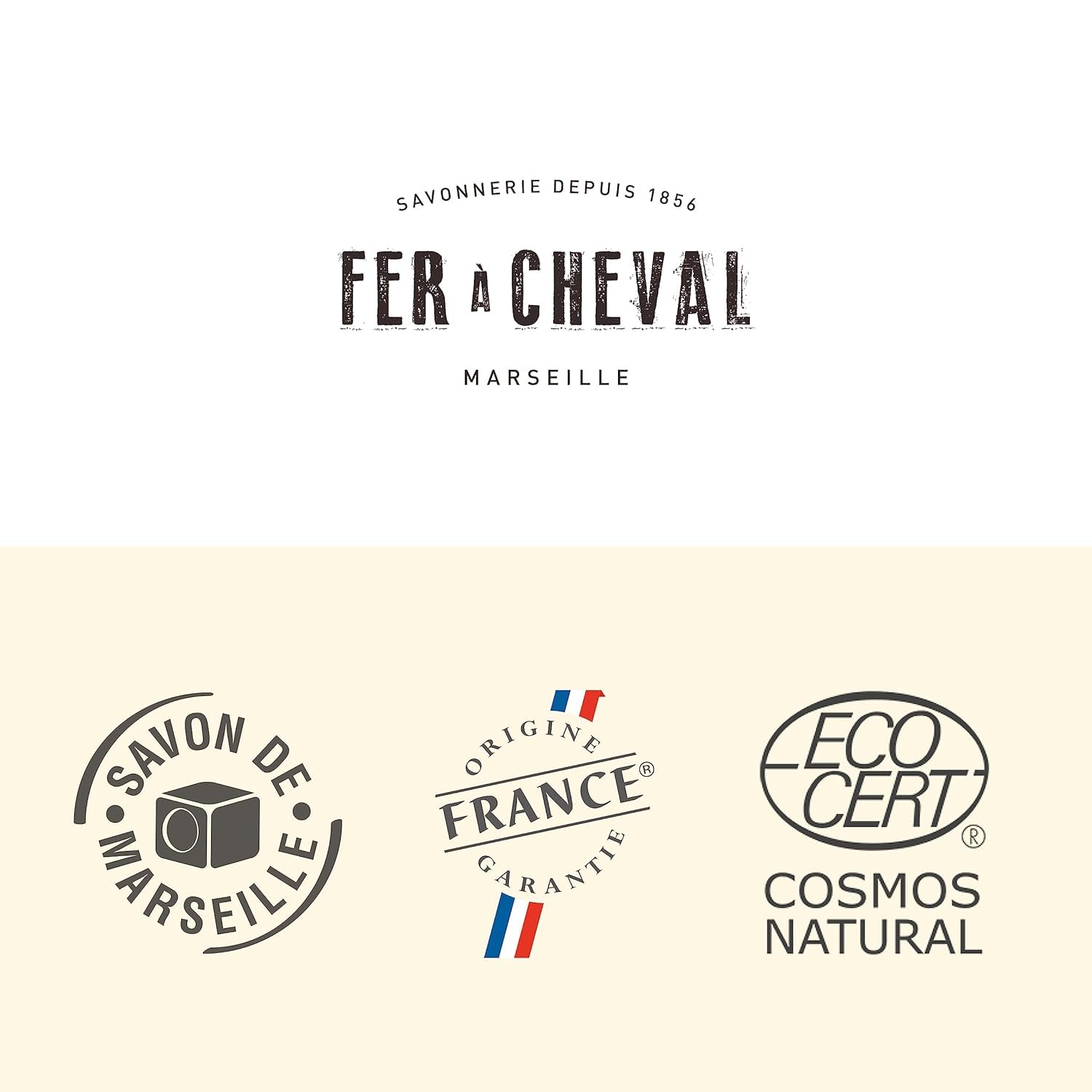 Fer à Cheval Pure Olive Savon De Marseille Soap Bar Sliced Cubes, Natural French Olive Oil Soap Bar Slices, Multi-Purpose Marseille Soap, 4x65 g/2.29 oz | 2 Pack