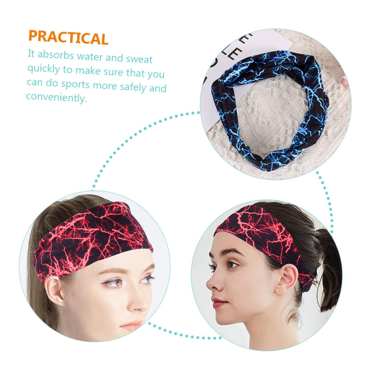BESPORTBLE Diadema Deportiva Hair Band Bandas Cintas para El Pelo Banda para El Sudor Banda Deportiva para El Sudor Banda De Entrenamiento para El Cabello Spandex