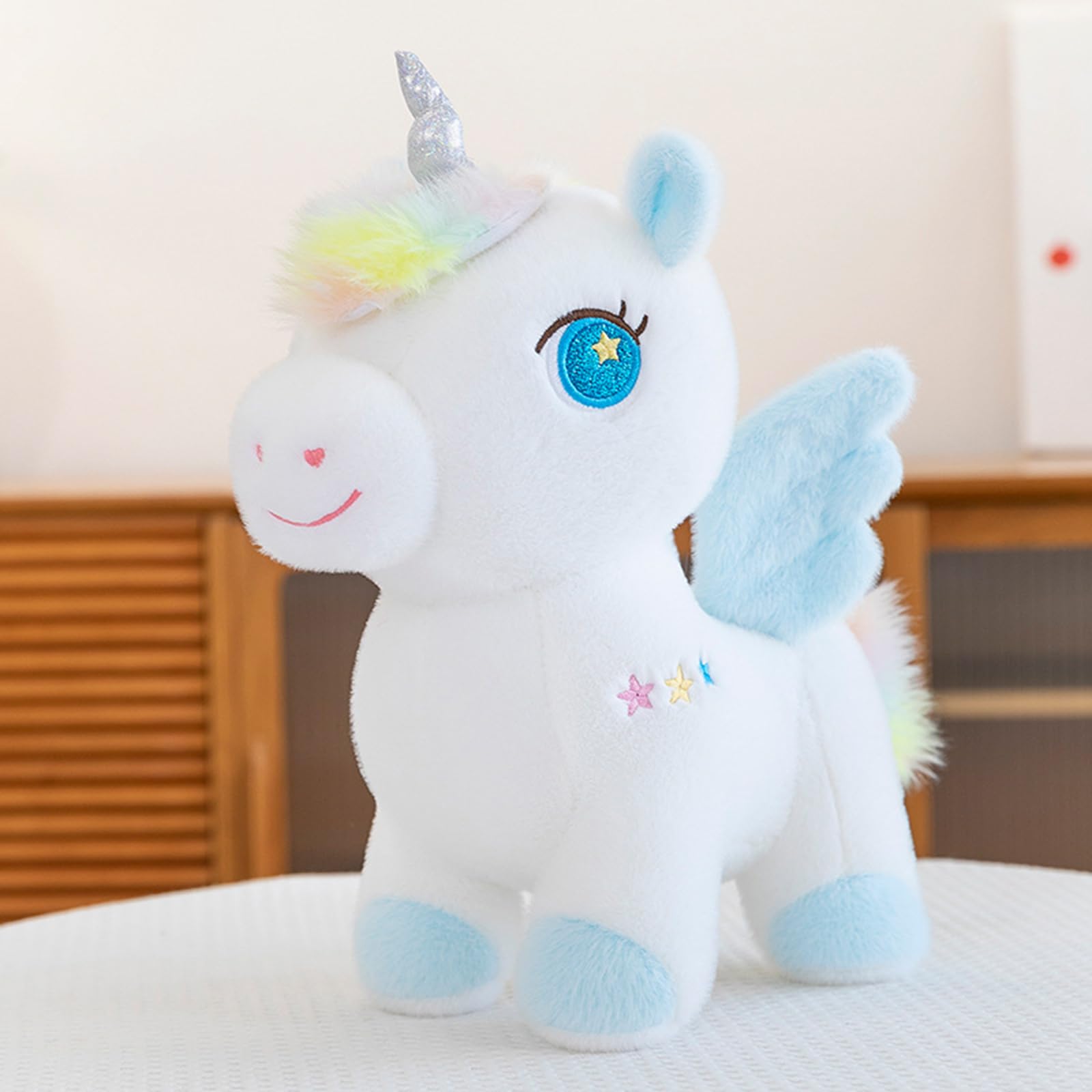 Trayosin Kuscheltier Regenbogen Einhorn großes Plüsch Einhorn Plüschtier Flauschiger Plüsch Puppe Spielzeug Geburtstag Geschenke für Kinder, Mädchen, Babys (60cm,Blue)