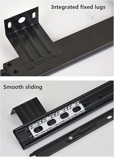 Miniatura 4 de V3VOGUE 2 piezas de rodamientos de bolas resistentes debajo del escritorio, bandeja para teclado de 12 pulgadas, con tornillos, montaje para colgar,