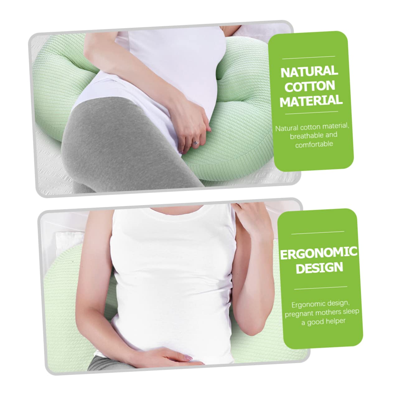 Unomor Supple Pregnancy Pillow U-Shaped Pillow for for Back Hip Belly Support