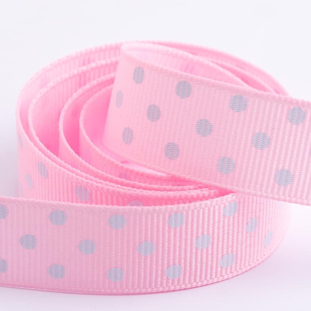 Italian Options Polka Dot Grosgrain Ribbon 15mm, Strong Spotty Patterned Ribbon for Bows Crafting, Sewing, Hair Accessories