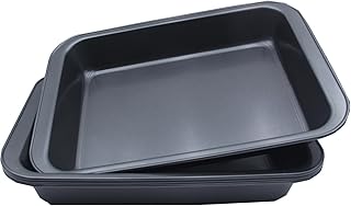 4 Pack Rectangle Baking Pan, 12.6 x 8.6 Inch Deep Cookie Sheet Tray Nonstick, Heavy Duty Carbon Steel Oven Cake Pan for Brownies, Lasagna, Sheet Cakes, Roasting Vegetables, BPA Free