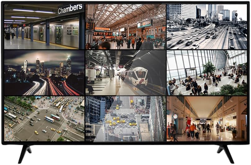 ENS 43 Inch Surveillance-Grade Large Size 24/7 4K Monitor Screen, 43 Inch, 3840 x2160 HD, 16:9 Aspect Ratio, LCD Monitor with HDMI, VGA, USB, Designed for CCTV Security Surveillance DVR/NVR System