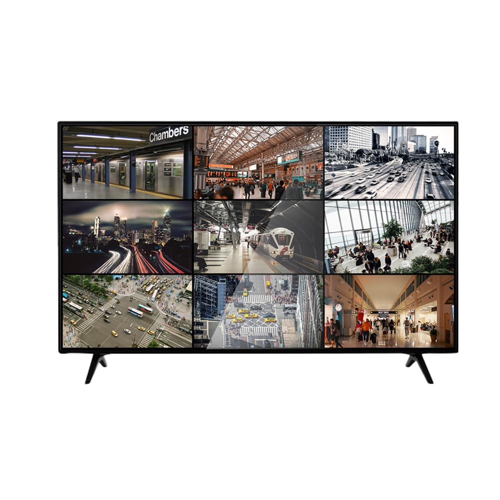 ENS 43 Inch Surveillance-Grade Large Size 24/7 4K Monitor Screen, 43 Inch, 3840 x2160 HD, 16:9 Aspect Ratio, LCD Monitor with HDMI, VGA, USB, Designed for CCTV Security Surveillance DVR/NVR System