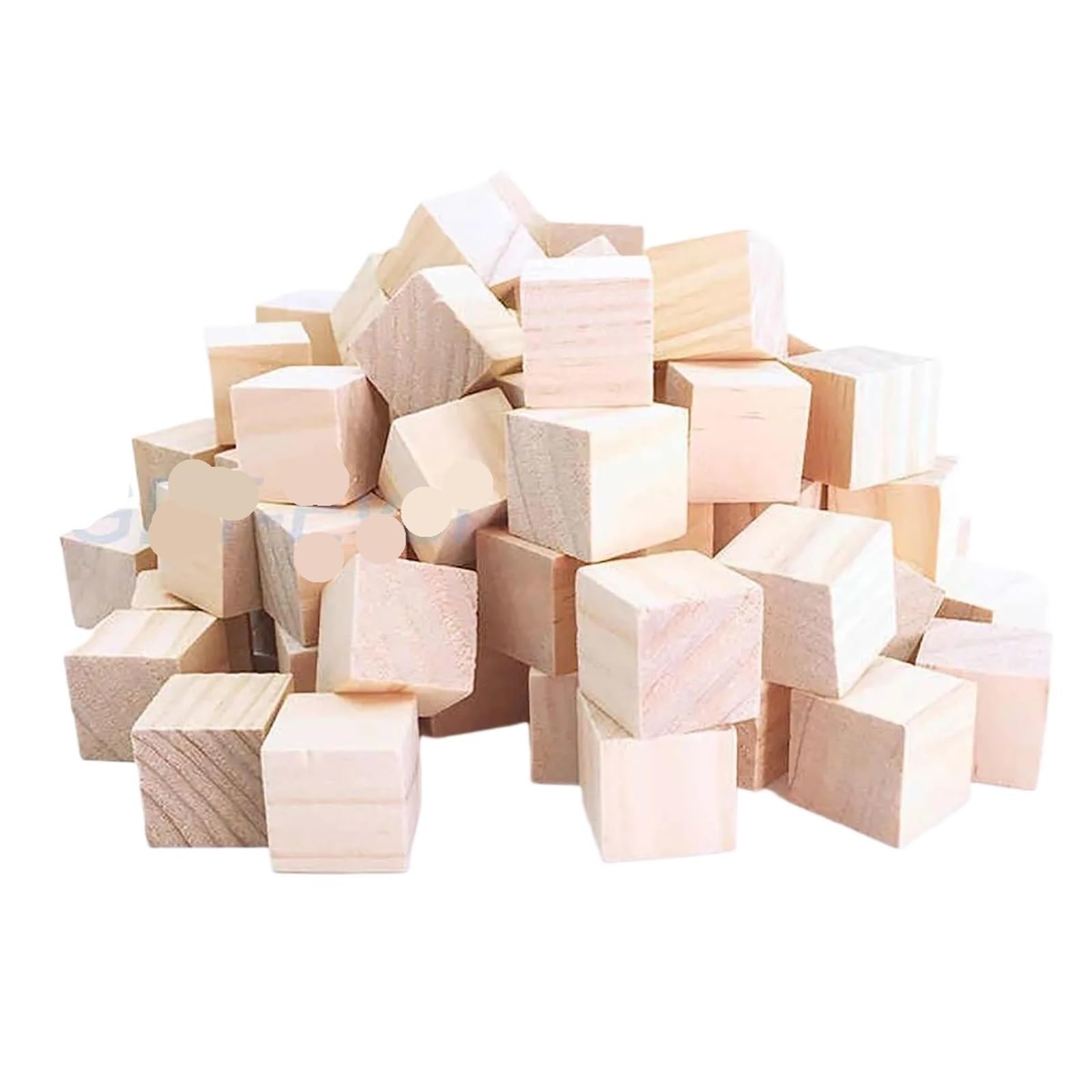 200 piezas de 2 cm mini bloques cuadrados madera sin terminar, cubos maciza for hacer rompecabezas, construir modelos y manualidades