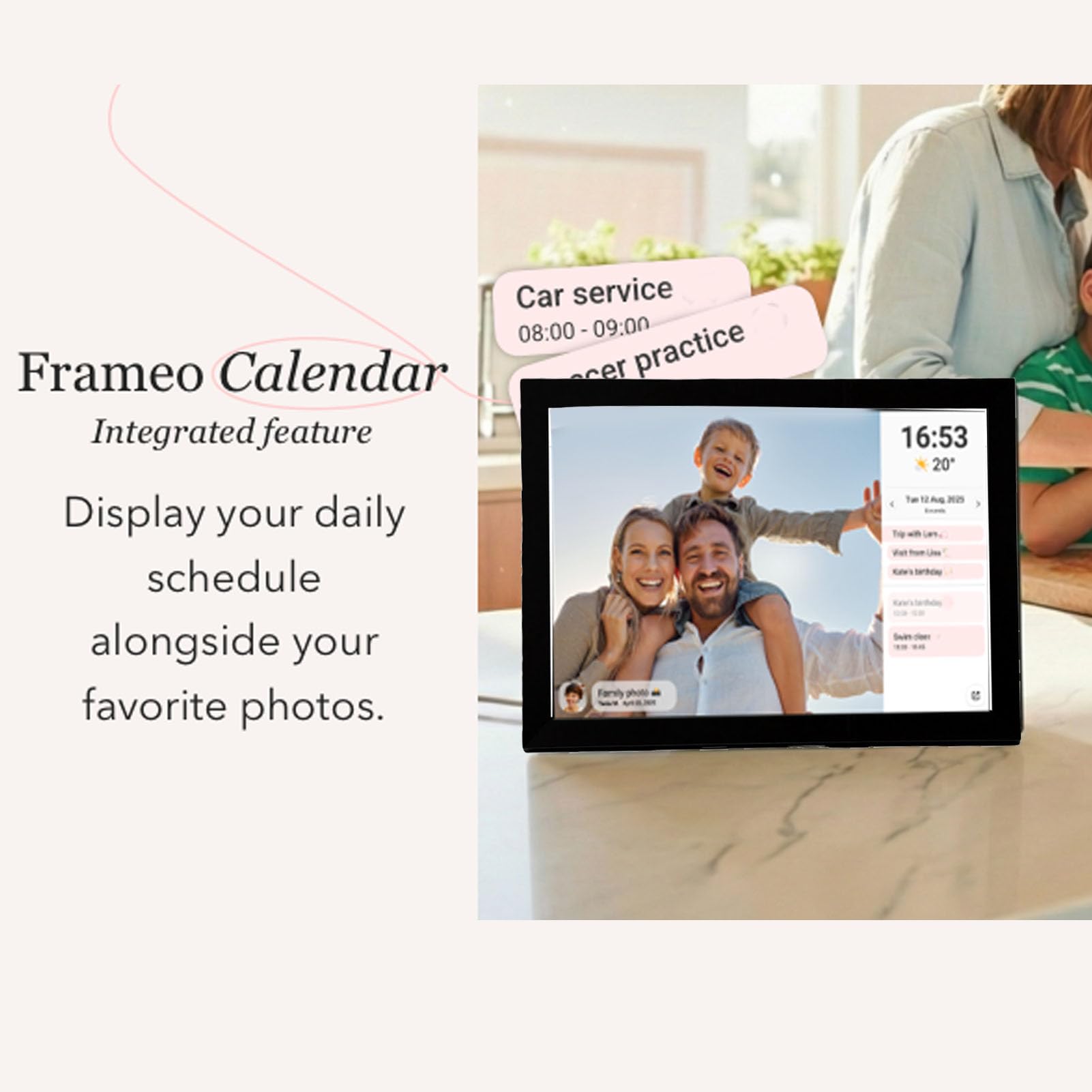 Naroote Calendario Digitale, Agenda Elettronica Intelligente da 10.1 Pollici con Schermo Tattile HD, Cornice Digitale, Agenda Familiare, Controllo tramite App, per Casa e Scuola