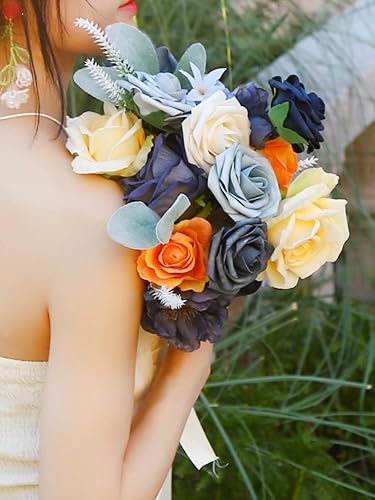 Miniatura 5 de Flores artificiales de dalia morada, flores falsas para centros de mesa de boda, flores de seda, ramo de novia, flores lilas de lavanda para