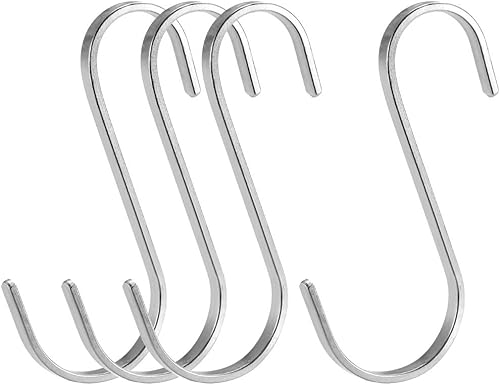 Miniatura 8 de uxcell Ganchos planos en forma de S de acero inoxidable de 3 pulgadas para cocina, baño, dormitorio, almacenamiento, oficina, exteriores, múltiples