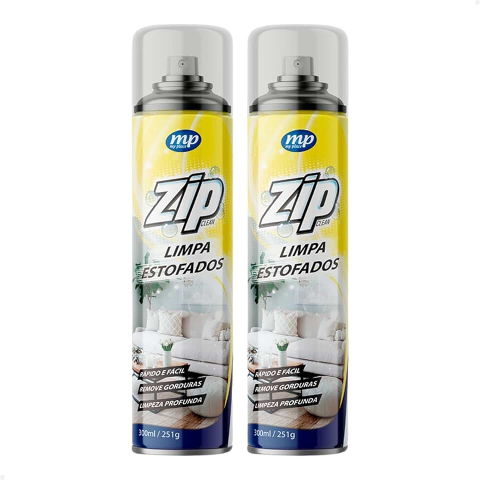 Kit 2 Espuma Limpa Estofados Zip 300ml / 251g - Limpeza a Seco Rápida e Eficiente!