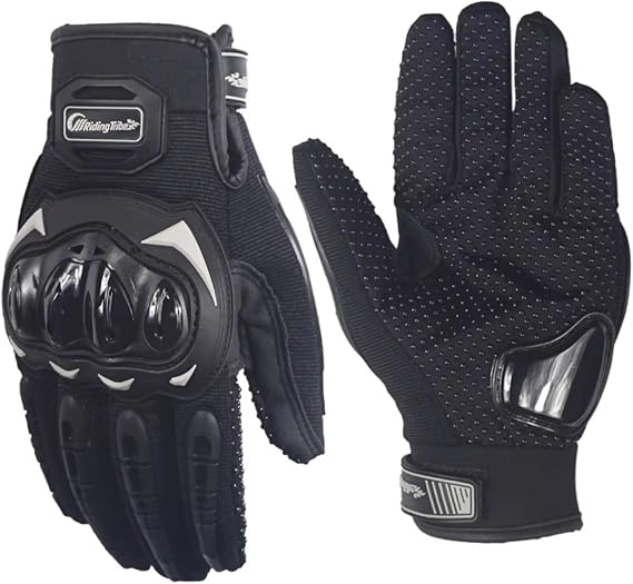 Motorcu eldiveni Kemik Korumalı Siyah Dokunmatik Özellikli Unisex Motosiklet Eldiveni MR-G1