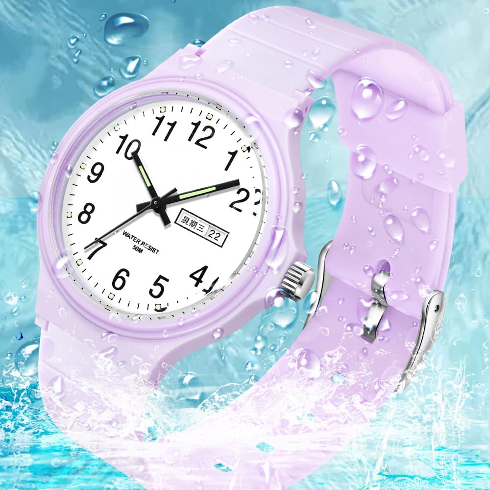 Waterproof Watches for Women White Ladies Female Easy to Read with Second Calendar Day Date Hand Analog Quartz Wrist Watch Luminous Colorful Simple Minimalist Design - Image 6