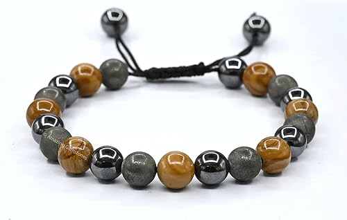 Miniatura 200 de Natural Healing Crystal Bracelet for Women - Mens Bracelet Energy Balancing Gemstones Set - Adjustable Stone Bead Bracelet for Men and Women - Anger