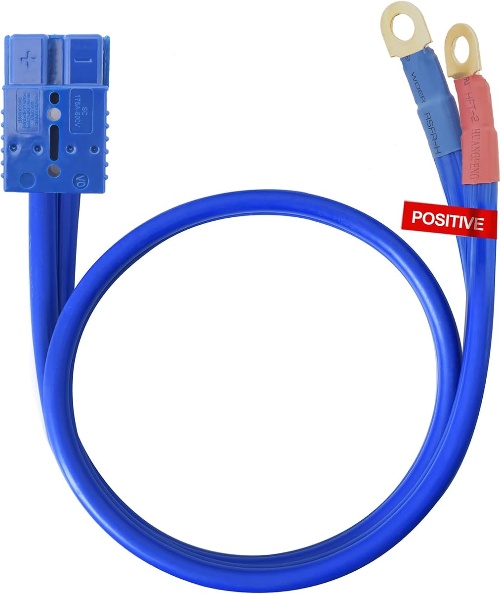 TOPDC Quick Connect Jumper Cables, 1 Gauge, 5 Feet, Heavy Duty | Quick connect power cable uses 1 Gauge wiring with a 5 Feet reach for cars, SUVs and trucks