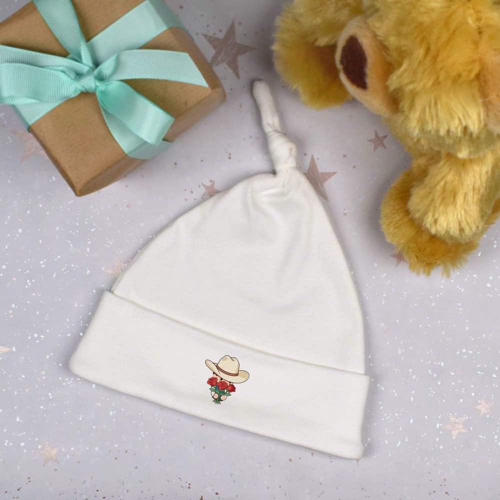 Azeeda 'Cowboy Holding Roses' Baby Beanie Hat (BH00041021)