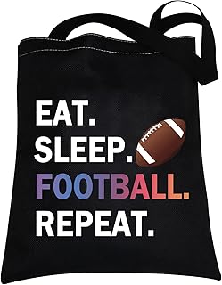 Football Gifts Football Players Gift Eat Sleep Football Repeat Tote Bag Football Lover Gifts for Women Football Shoulder Bag