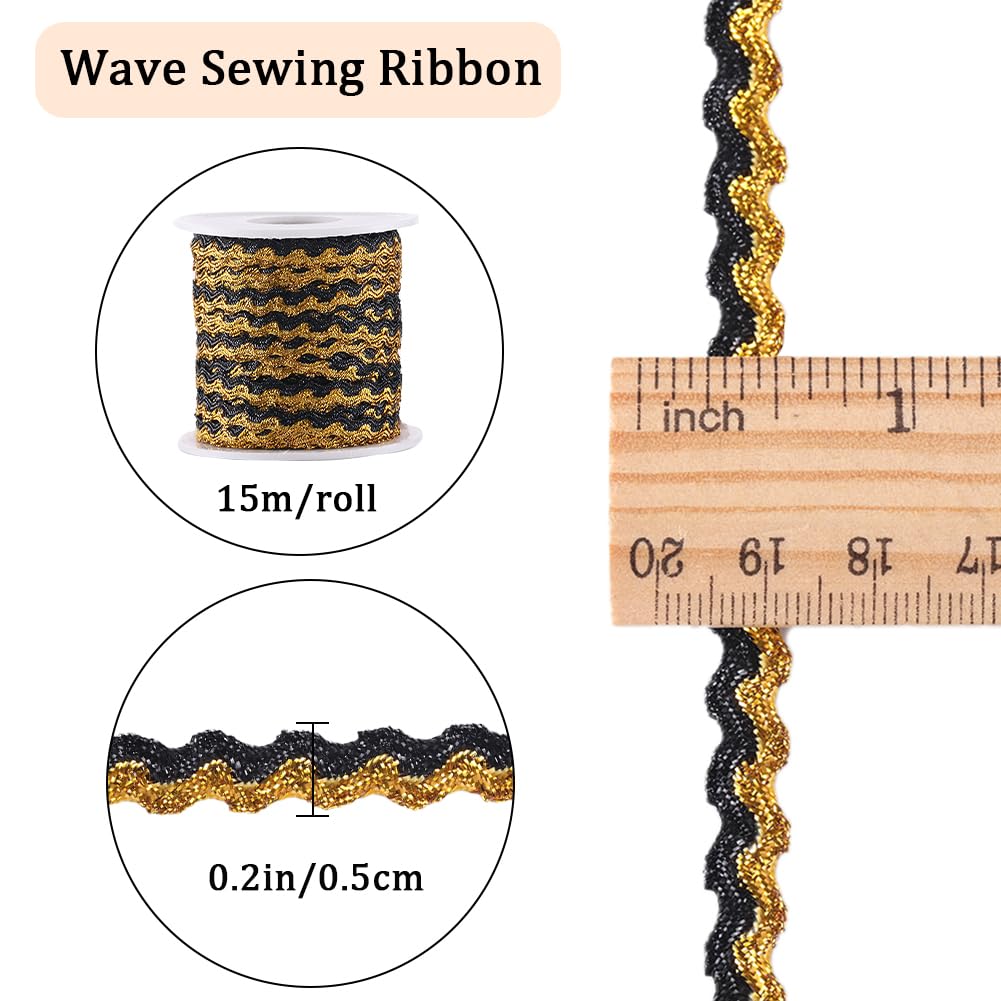 Amazon.com: GORGECRAFT 16.4Yds x 5mm Black Gold Wave Bending