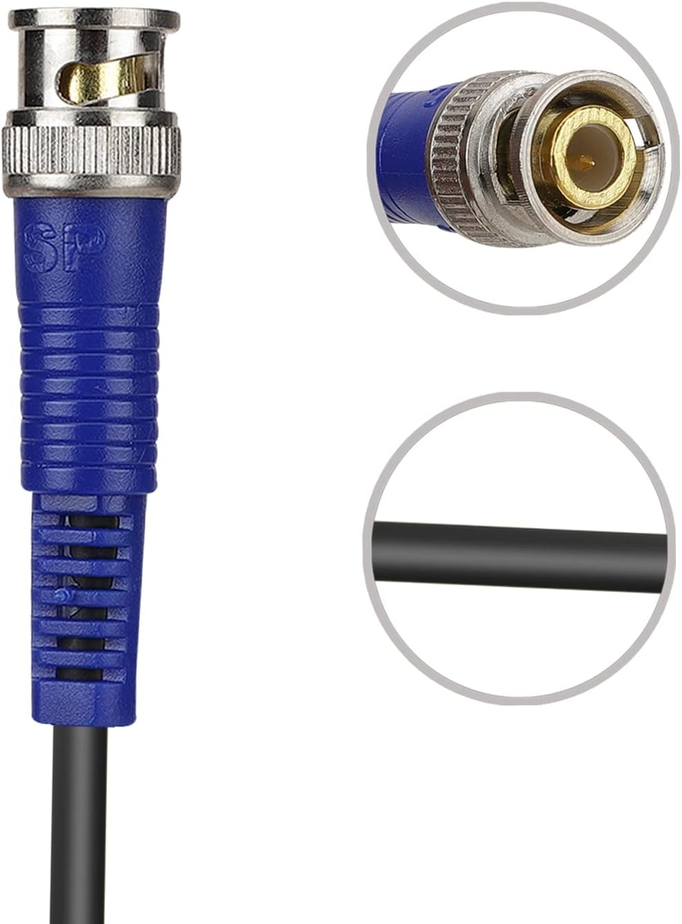 PNPBAZAAR - BNC Connector with Copper Wire Moulded - 10PCS - 20CM - BNC MALE PLUG CABLE)