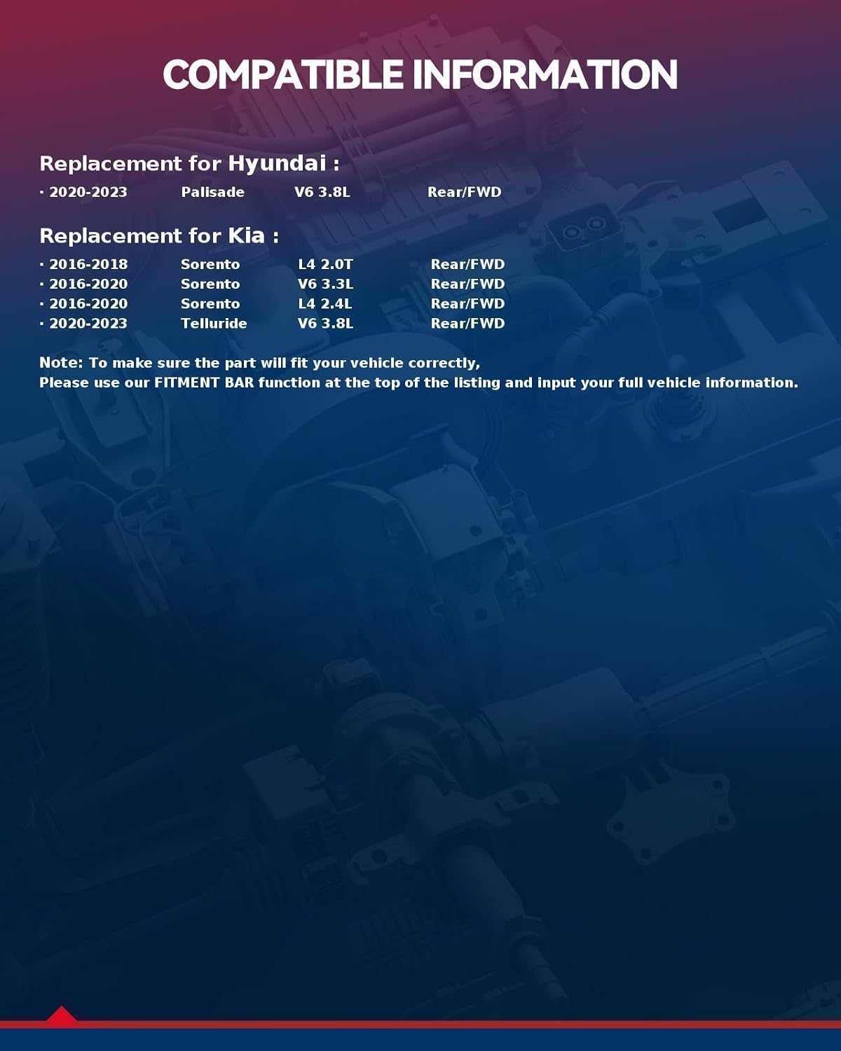 KAX 512646 2pcs Rear Wheel Hub Bearing Compatible with 2016-2020 Kia Sorento 2.4L FWD,W/ABS