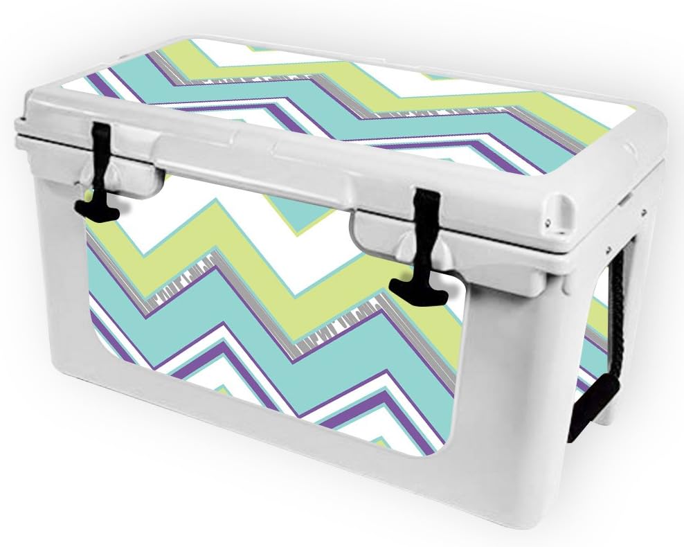 MightySkins (Cooler Not Included) Skin Compatible with RTIC 45 Cooler (2017 Model) - Pastel Chevron | Protective, Durable, and Unique Vinyl Decal wrap Cover | Easy to Apply | Made in The USA