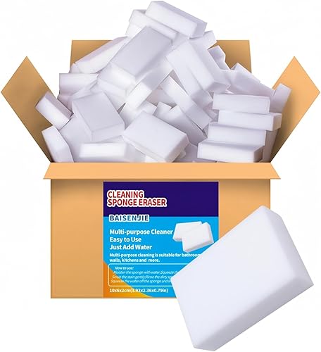 Esponja de melamina, paquete de 100 esponjas mágicas, almohadillas de limpieza de espuma, esponja multifuncional para limpieza del hogar para 100