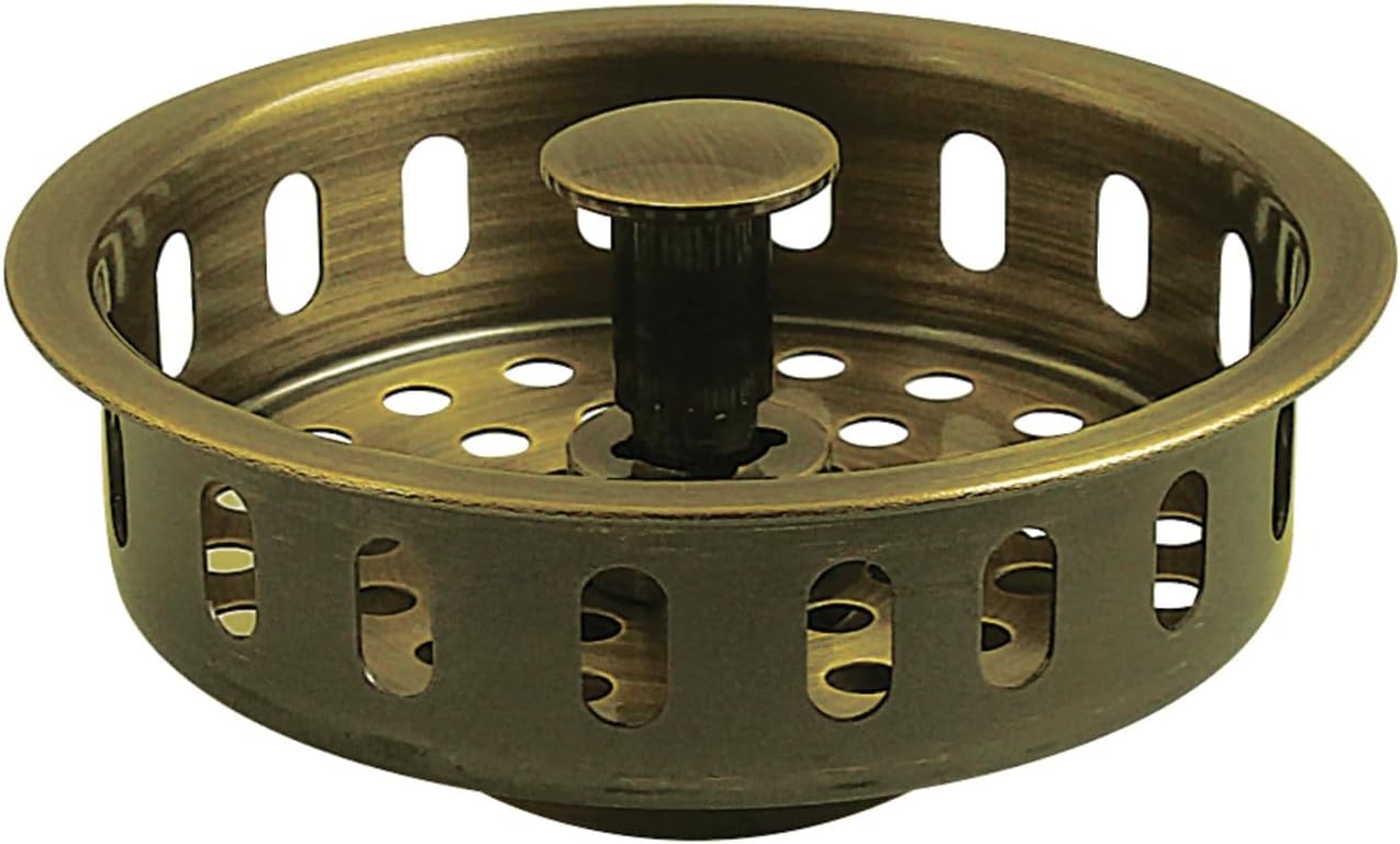 Kingston Brass KBP2003 Made to Match Kitchen Sink Basket Strainer, Antique Brass