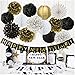Happy New Year Decorations Happy New Year Banner Chinese Paper Lanterns Tissue Paper Flowers Pom Poms Hanging Paper Fans New Years Eve Party Decorations Kit