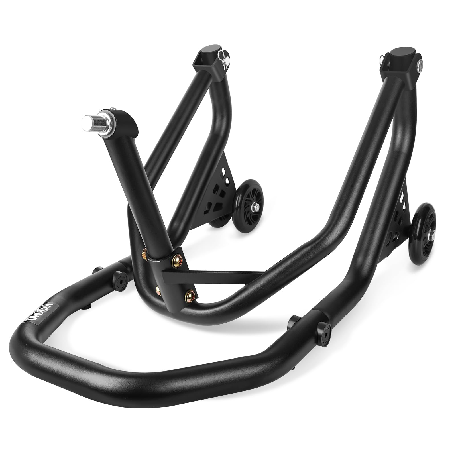 motorcycle front wheel triple tree lift stand, 500lbs capacity, with series of pins 1.06'',0.95'',0.79'',0.7'',0.59'',1.5''tube,lift and install for yamaha, suzuki, ducati, bmw, etc