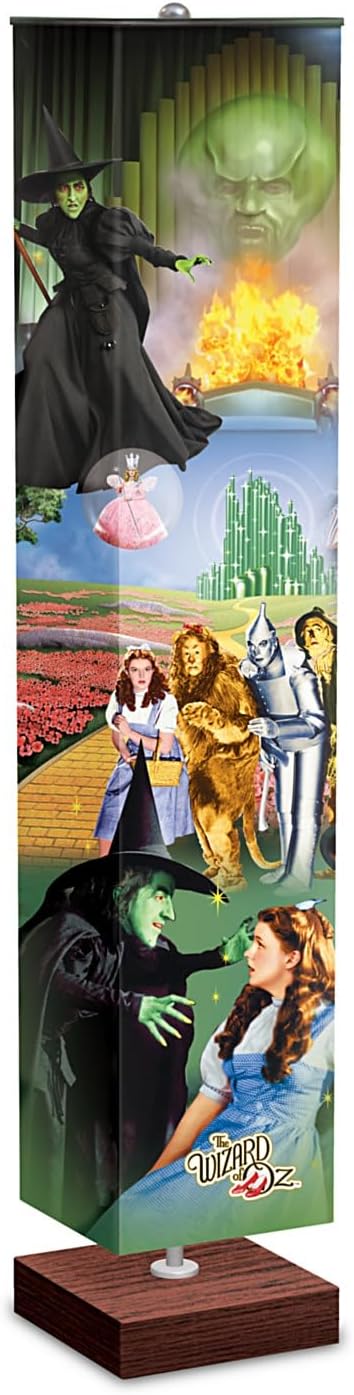 The Bradford Exchange The Wizard of OZ 5-Foot Tall Floor Lamp with Convenient Floor Switch Featuring Colorful Artwork from The Classic Film On All Four Sides
