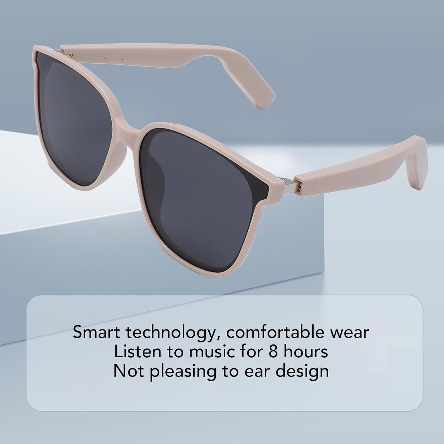 Bluetooth Audio Smart Glasses, Polarized Sunglasses for Women, HiFi Noise Reduction Mic, Open Ear Clear Sound Headphone Glasses for Outdoor Driving, Light Roseate