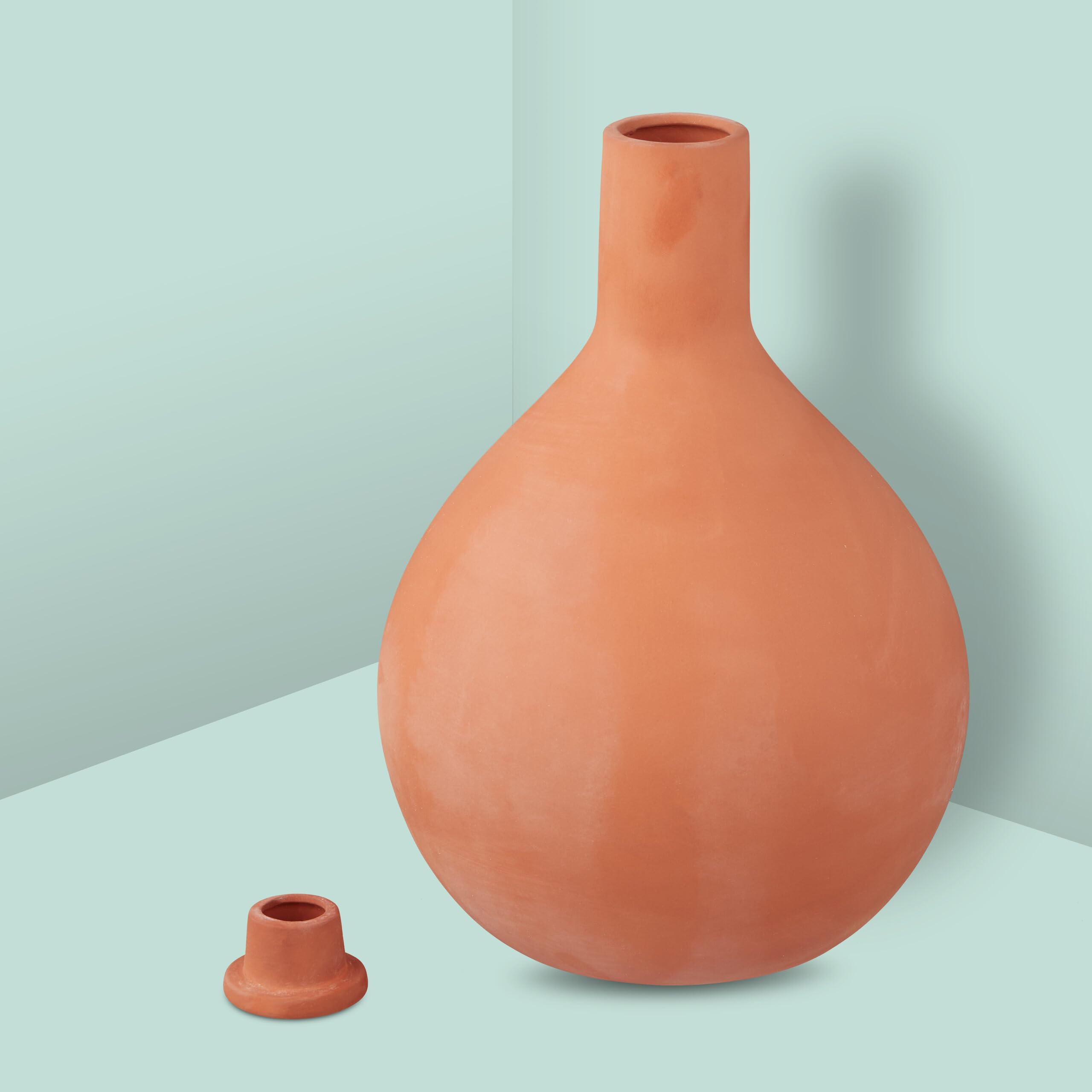 Relaxdays Olla, 3,5 l, glina, nawadnianie blisko korzeni, podwyższona grządka i szklarnia, mniejsze straty wody, gliniane naczynie, terakota